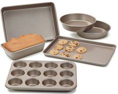Cook N Home NC-00377 6-Piece Heavy Gauge Non-Stick Bakeware, Bronze