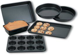Cook N Home NC-00377 6-Piece Heavy Gauge Non-Stick Bakeware, Bronze N2