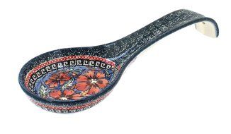 Polish Pottery Jungle Flower Large Spoon Rest