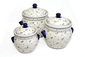 Polish Pottery Country Meadow Large Canister Set