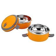 Jnndpay 1-4 Layer Stainless Steel Food Container Lunch Box Monolayer Orange