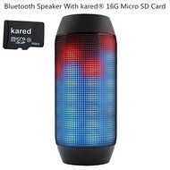 Kared&reg; 16g Class 10 Sd Card with Pulse Wireless Bluetooth Speaker with LED Lights (Black)