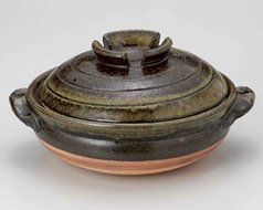 Green Glaze for 4-5 persons 11.4inch Donabe Japanese Hot pot Brown Ceramic Made in Japan