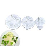Maple Leaf Cupcake Decorations Plunger Cutter Set of 3 Piece Small Plastic Fondant Cake Mold Party Supplies N2