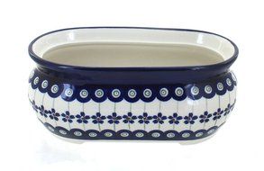 Polish Pottery Flowering Peacock Small Planter