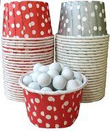 Outside the Box Papers Polka Dot Candy/Nut Cups 48 Pack Red, White, Silver