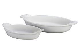 Le Creuset Stoneware Heritage Oval Au Gratin Dishes, White