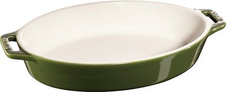 Staub Ceramic Oval Baking Dish, Basil Green