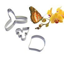 FOUR-C Butterfly Orchid Cake Cutter Cookies Cutter / Stampers Set Fondant Flower for Cupcake Decorating Color...