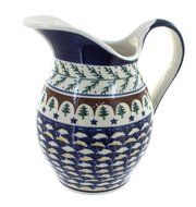 Polish Pottery Evergreen Pitcher