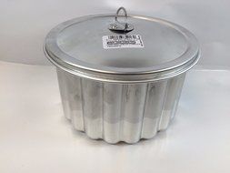 (Ship from USA) ALUMINUM FLAN PUDDING MOLD W/TOP BANHO MARIA CANELADA COM TAMPA No.20 /ITEM NO#8Y-IFW81854178944 N3