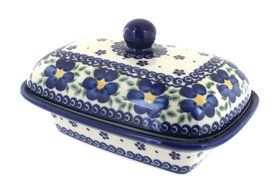 Polish Pottery Spring Blossom Butter Dish