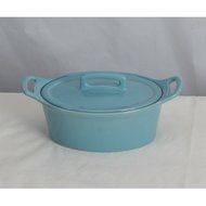 Oval Casserole Size: Small, Color: Turquoise