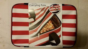 Home Essentials Carrying Tote for Casserole, Hot Food Cold Food, Insulated, Red Stripes, Anchor Design