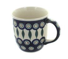 Polish Pottery Peacock Plain Mug