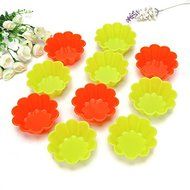 &quot;10pcs Silicone Flower Shape Cake Mold Mould Pudding Muffin Baking&quot; shopping N5