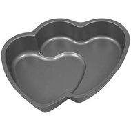 Baker&#039;s Secret 116474101 Nonstick Double-Heart Holiday Pan