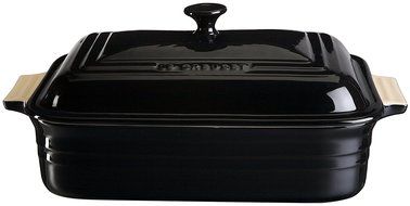 Le Creuset 4.5-qt. Stoneware Covered Rectangular Casserole, Black Onyx.