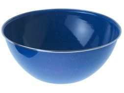 GSI Outdoors Stainless Steel Rimmed 9.5&quot; Blue Graniteware Mixing Bowl