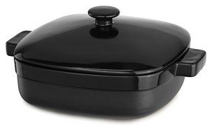 KitchenAid KBMR42CROB Streamline Ceramic Casserole, 4.2-Quart, Onyx Black