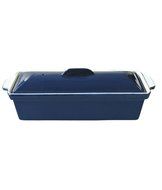 Le Cuistot Enameled Cast-Iron 12 Inch Terrine with Cover - Blue