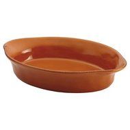 New 2 Quart Stoneware Oval Baker Pumpkin Orange