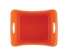 Rachael Ray 50617 Stoneware Square Baker, 2 quart, Orange N3