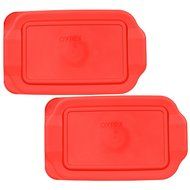 Pyrex 2 Quart 7&quot; x 11&quot; Red Rectangular Plastic Lid 232-PC for Glass Baking Dish (2pks)