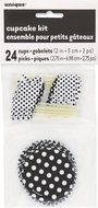 Polka Dot Cupcake Kit for 24, Black