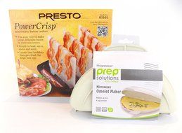 Microwave Bacon &amp; Omelet/Egg Cooker Set by Presto &amp; Progessive - Bundled