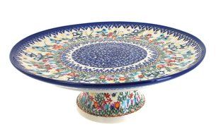 Polish Pottery Garden of Eden Cake Plate