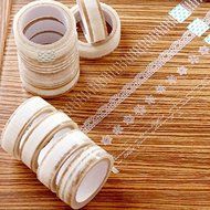 Bargain World Transparent Lace Tape Floral Decorative Lace Tape Clear Lace Tape