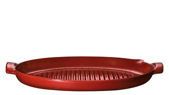 Emile Henry Made In France Flame BBQ Fish Baking Dish, 19.7 x 11&quot;, Burgundy