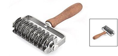 Antrader Stainless Steel Wood Handle Kitchen Cake Cookie Bread Pie Pastry Lattice Pizza Roller Hobbing Cutter... N2