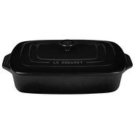 Le Creuset Stoneware Covered Rectangular Casserole, 12.5 by 8.5-Inch, Black