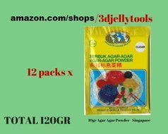 12 packs x 10gr Agar Agar Powder - Singapore - 3D Gelatin Art Cake/3D Jelly Cake
