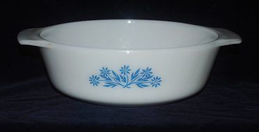 Vintage Fire King 1 Quart Blue Cornflower Casserole