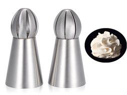 NEW 2pcs/set Sphere Ball Tips Russian Icing Piping Nozzles Tips Pastry Cake Fondant Cupcake Buttercream DIY Baking... N2