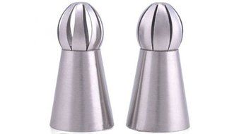 NEW 2pcs/set Sphere Ball Tips Russian Icing Piping Nozzles Tips Pastry Cake Fondant Cupcake Buttercream DIY Baking... N6