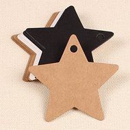 Pink Lizard 100pcs Five Star Kraft Paper Label Wedding Party Favor Gift Card Labels Tags