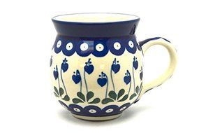 Polish Pottery Mug - 11 oz. Bubble - Bleeding Heart