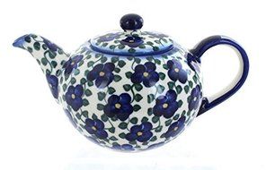 Polish Pottery Violets Large Teapot