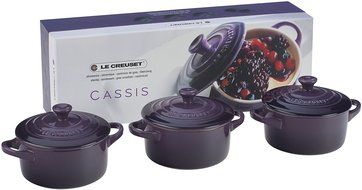 Le Creuset Stoneware Petite Round Casserole Gift Set, Cassis