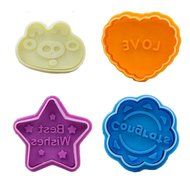 Plunger Type 4PCS Cookie Cutter Letters Pattern Baking Mold