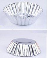Drhob 12PCS DIY Egg tarts cake aluminum lace small jelly mold N2