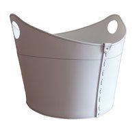 CADIN MINI: Firewood Basket in leather White color, firewood storage, firewood logs, firewood holder, firewood...