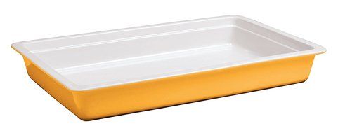 World Cuisine 44342O06 Porcelain Induction Hotel Pan, Large, Orange