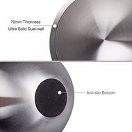 IMEEA Ultra Heavy Duty 18/10 Stainless Steel Double Wall Serving Bowl, Life-long Use (6.3inch (16cm)) N4