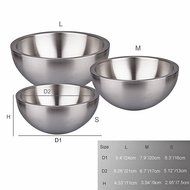 IMEEA Ultra Heavy Duty 18/10 Stainless Steel Double Wall Serving Bowl, Life-long Use (6.3inch (16cm)) N5