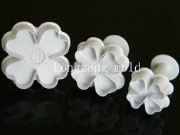Set of 3pcs Four Leaf Clover plunger Cutter cake decorating fondant embossing tool